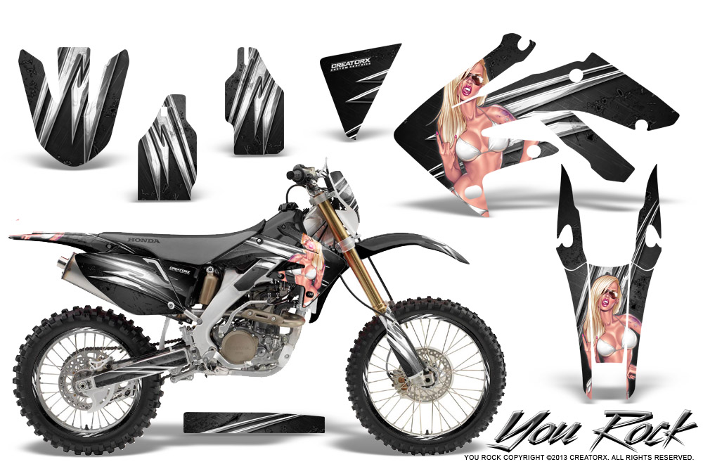 Honda CRF 250X 04-12 Graphics Kit You Rock Black NP Rims